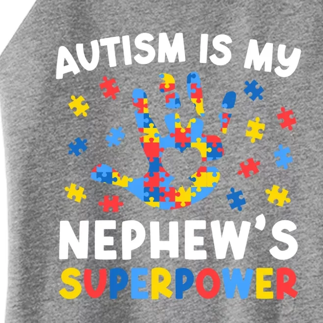 My NephewS Superpower Proud Autism Tia Autism Awareness Gift Women’s Perfect Tri Rocker Tank