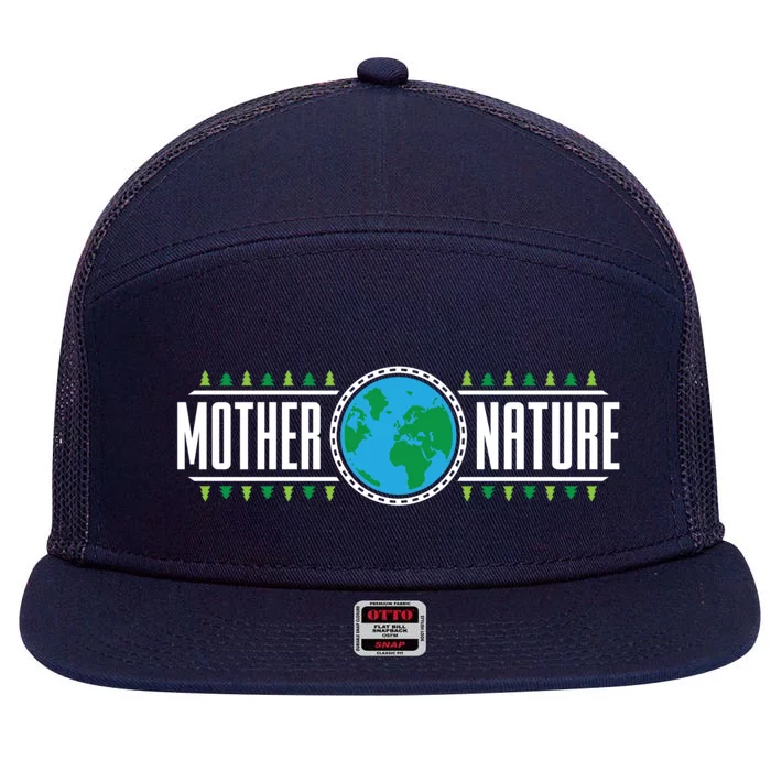 Mother Nature Save The Earth Day Conservation Planet Gift 7 Panel Mesh Trucker Snapback Hat