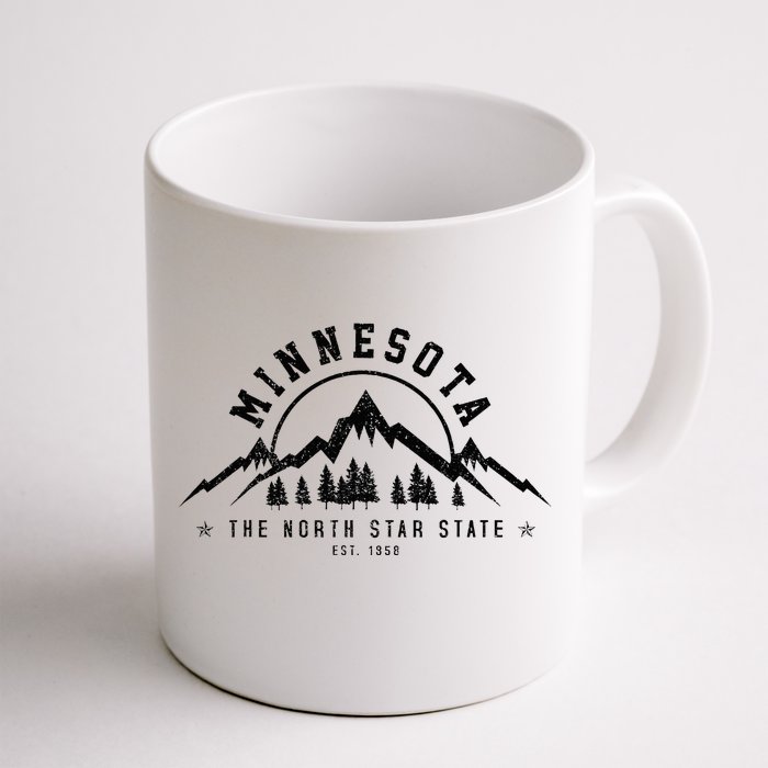 Minnesota North Star State Est. 1858 Vintage Mountains Gift Front & Back Coffee Mug