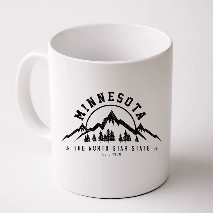 Minnesota North Star State Est. 1858 Vintage Mountains Gift Front & Back Coffee Mug