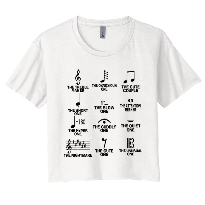 Musical Notes Symbol Definition Humor Funny Christmas Gift Short Sleeve Women's Crop Top Tee