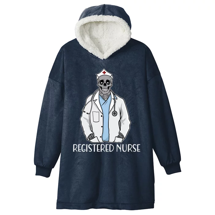 Medical Nursing Skull Registered Nurse Skeleton Halloween Gift Hooded Wearable Blanket