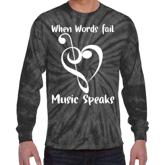 Musical Notes Symbol Gift For Musicians Loves Music Bb Life Tie-Dye Long Sleeve Shirt