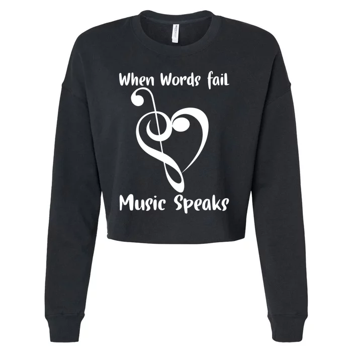 Musical Notes Symbol Gift For Musicians Loves Music Bb Life Cropped Pullover Crew