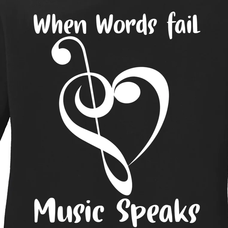 Musical Notes Symbol Gift For Musicians Loves Music Bb Life Ladies Long Sleeve Shirt