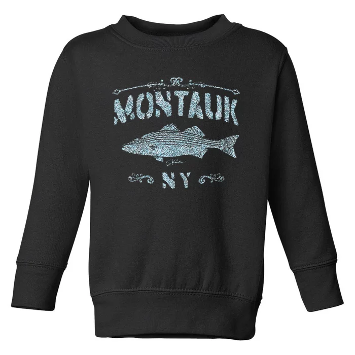 Montauk Ny Striped Bass Toddler Sweatshirt