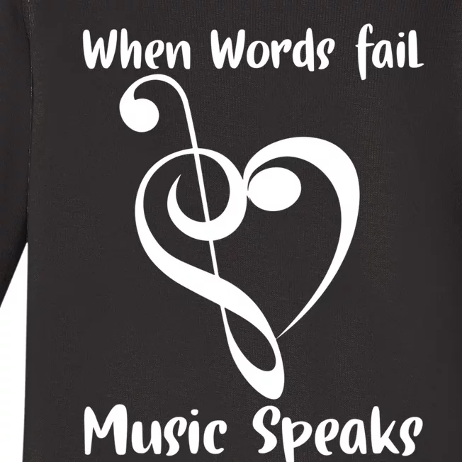 Musical Notes Symbol Gift For Musicians Loves Music Bb Life Baby Long Sleeve Bodysuit