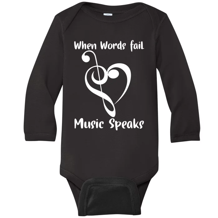 Musical Notes Symbol Gift For Musicians Loves Music Bb Life Baby Long Sleeve Bodysuit