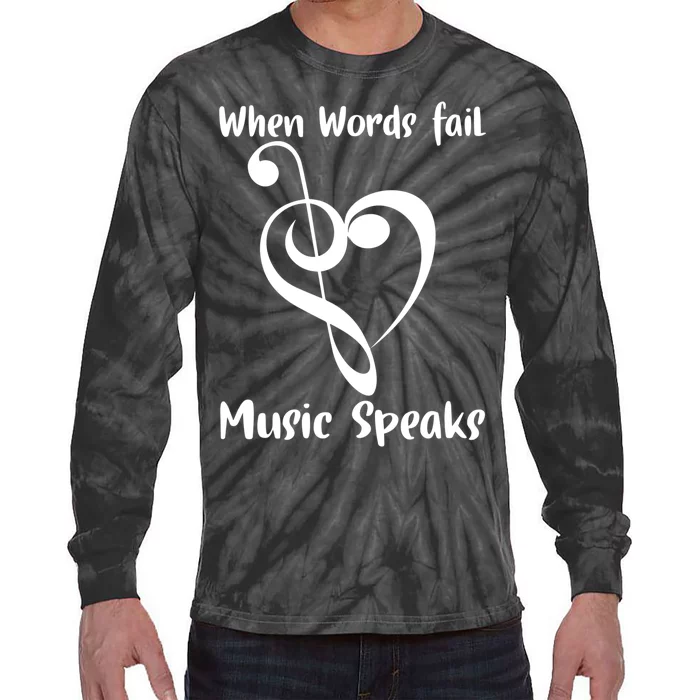 Musical Notes Symbol Gift for Musicians Loves Music Bb Life Tie-Dye Long Sleeve Shirt