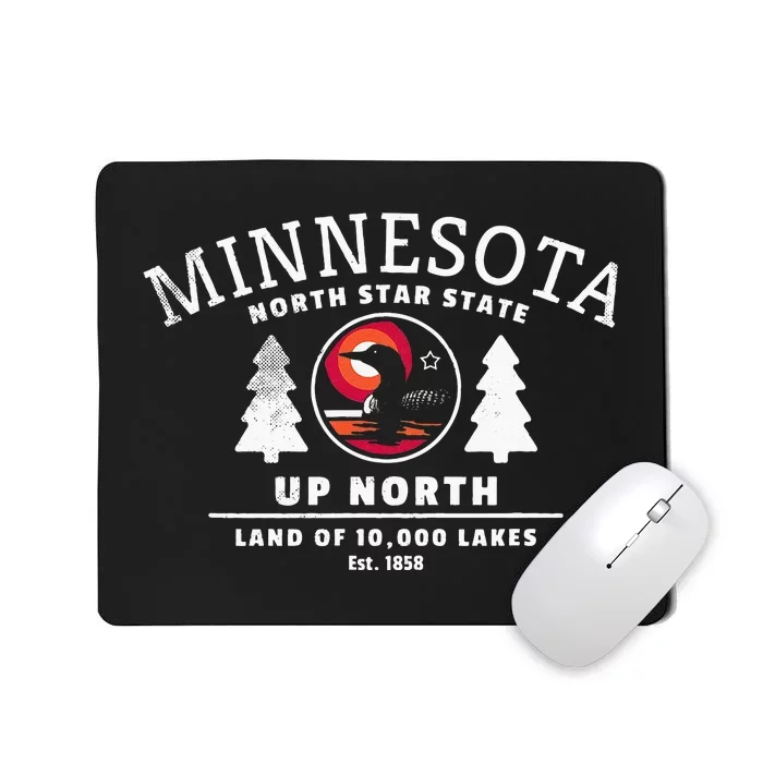 Minnesota North Star State Up North With Loon Mousepad