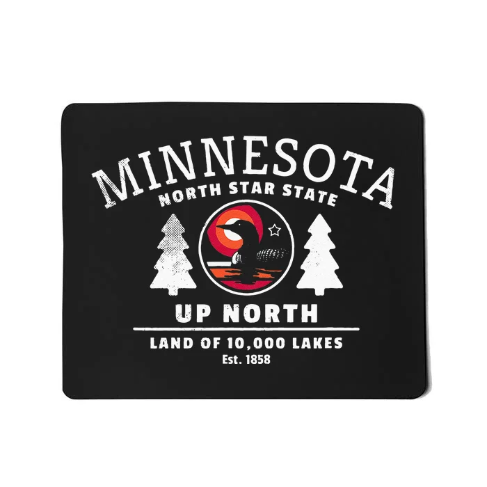 Minnesota North Star State Up North With Loon Mousepad