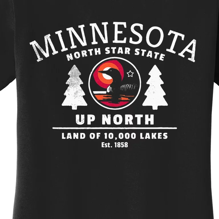 Minnesota North Star State Up North With Loon Women's T-Shirt