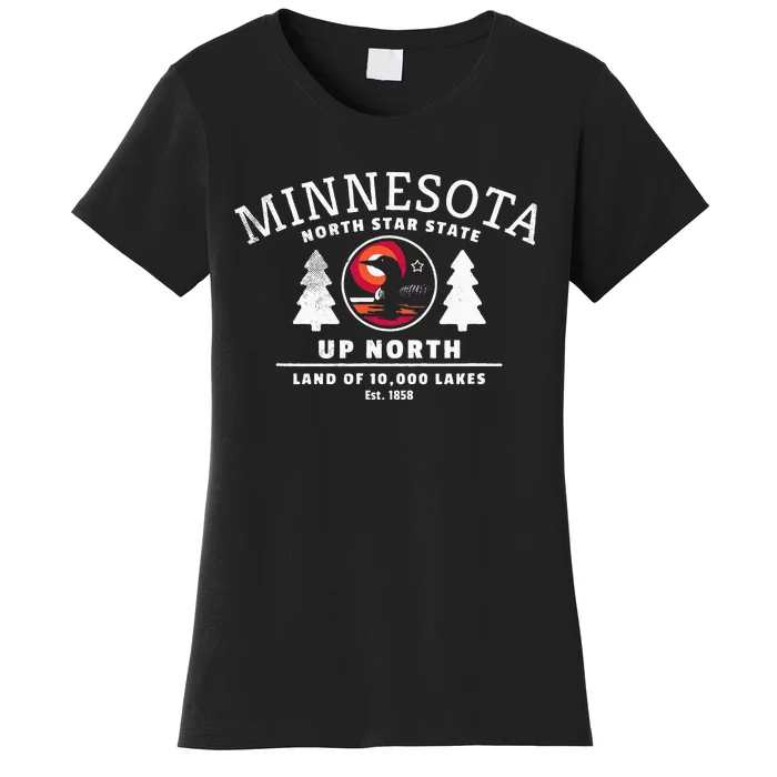 Minnesota North Star State Up North With Loon Women's T-Shirt