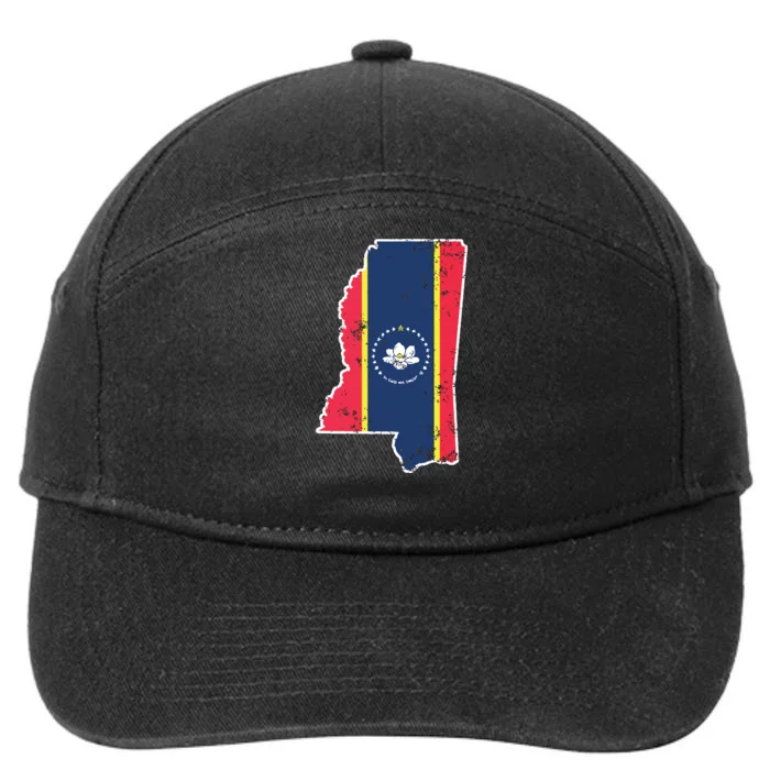 Mississippi New State Flag Weathered Design Southerner 7-Panel Snapback Hat