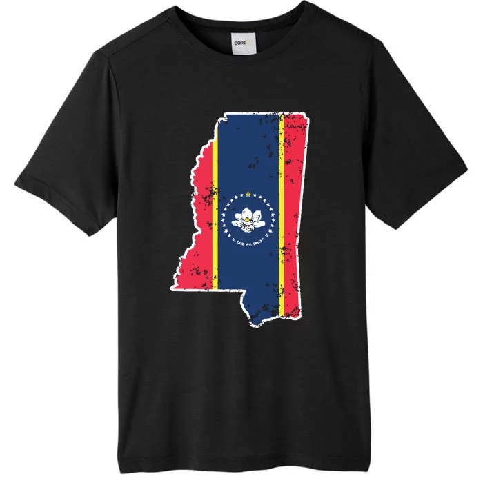 Mississippi New State Flag Weathered Design Southerner ChromaSoft Performance T-Shirt