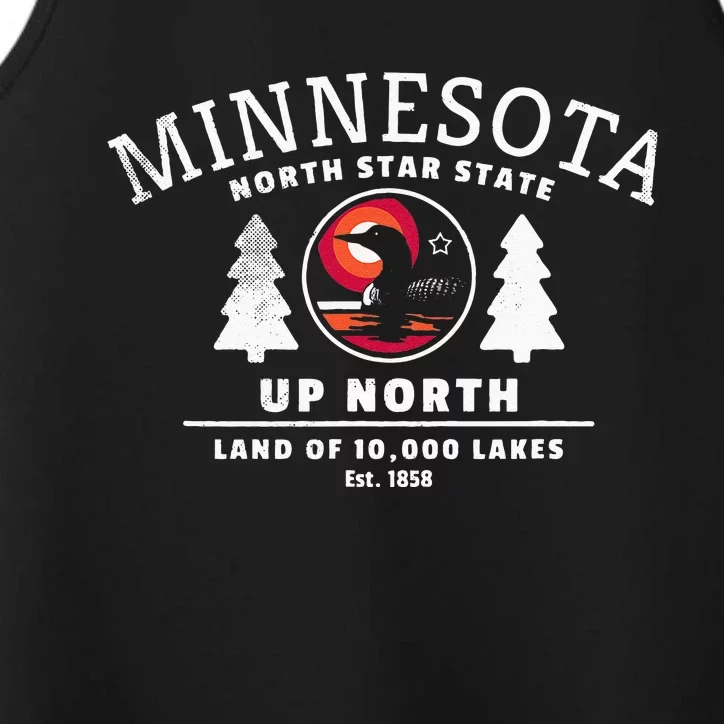 Minnesota North Star State Up North With Loon Performance Tank