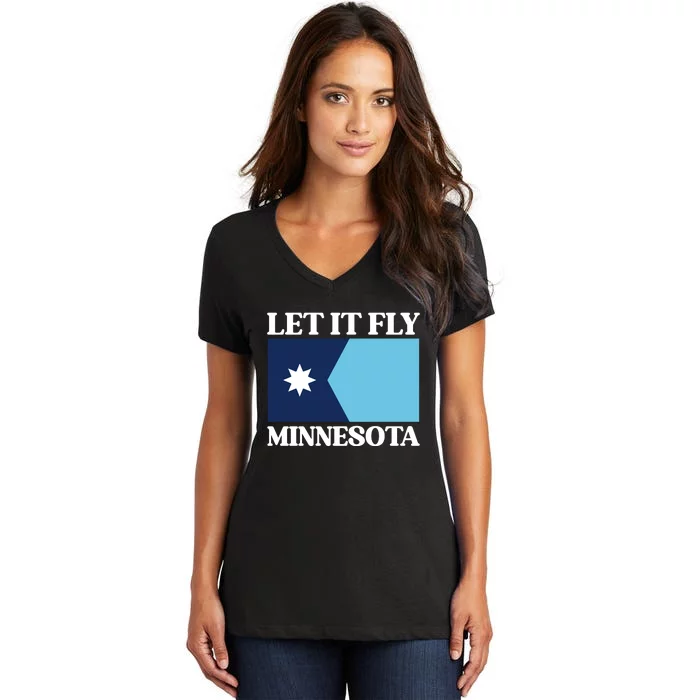 Minnesotas New State Flag Women's V-Neck T-Shirt