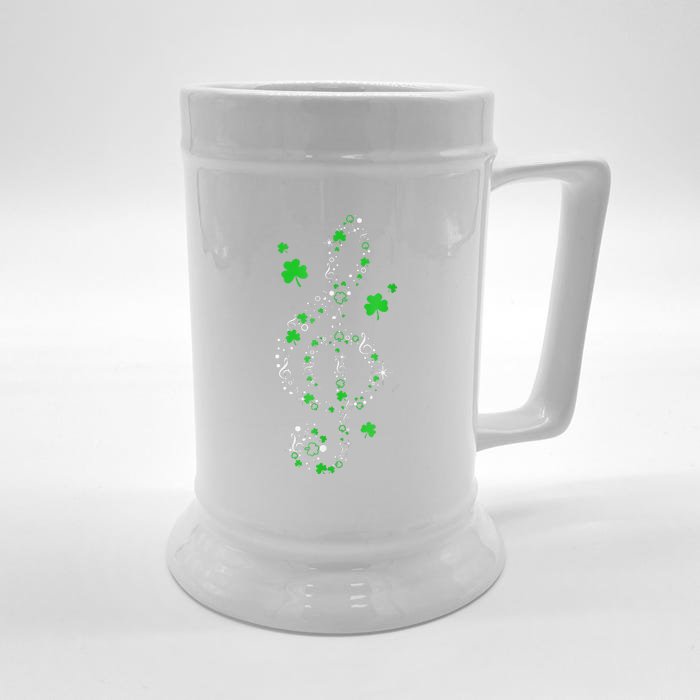 Music Note Shamrock Irish Teacher St Patricks Day Front & Back Beer Stein