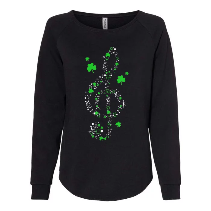 Music Note Shamrock Irish Music Teacher St Patricks Day Womens California Wash Sweatshirt