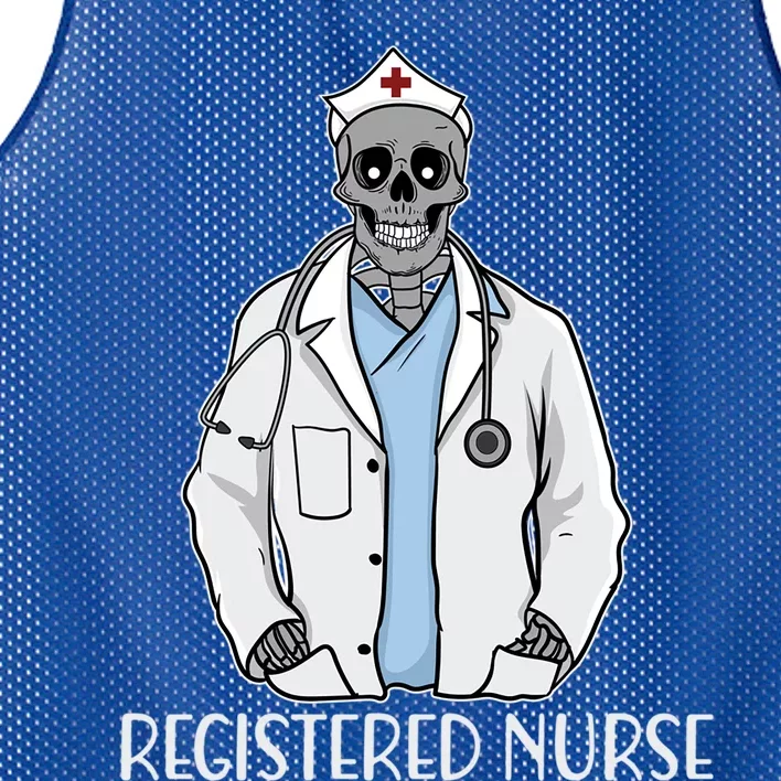 Medical Nursing Skull Registered Nurse Skeleton Halloween Gift Mesh Reversible Basketball Jersey Tank