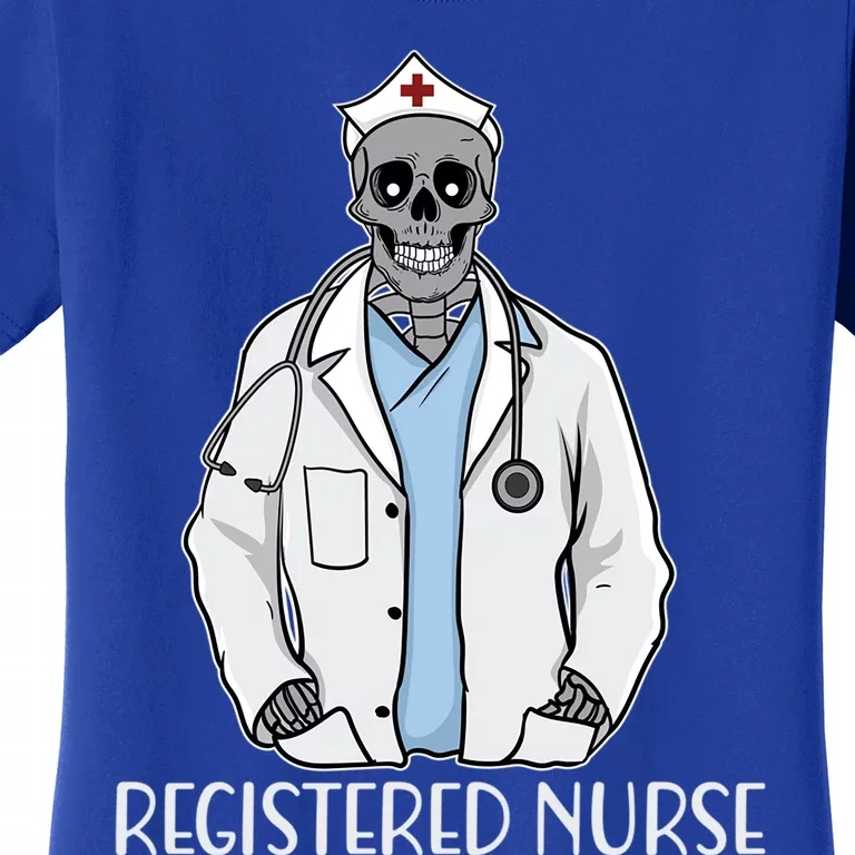 Medical Nursing Skull Registered Nurse Skeleton Halloween Gift Women's T-Shirt