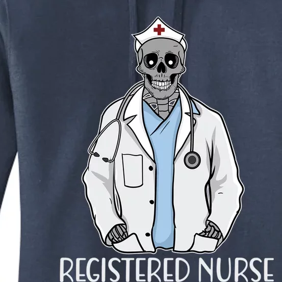 Medical Nursing Skull Registered Nurse Skeleton Halloween Gift Women's Pullover Hoodie