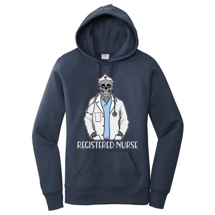 Medical Nursing Skull Registered Nurse Skeleton Halloween Gift Women's Pullover Hoodie