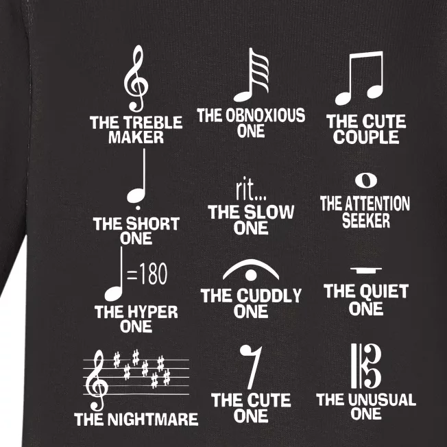 Musical Notes Symbol Definition Humor Funny Christmas Gift Baby Long Sleeve Bodysuit