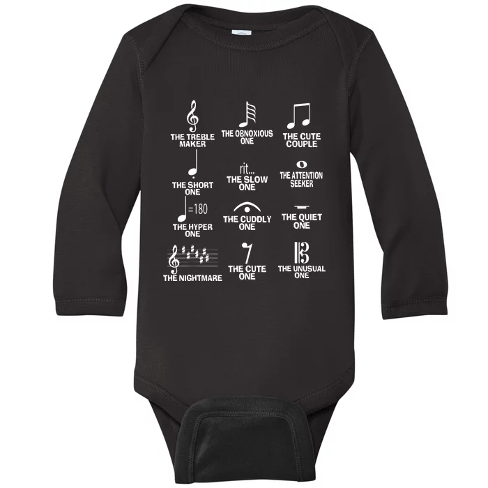 Musical Notes Symbol Definition Humor Funny Christmas Gift Baby Long Sleeve Bodysuit