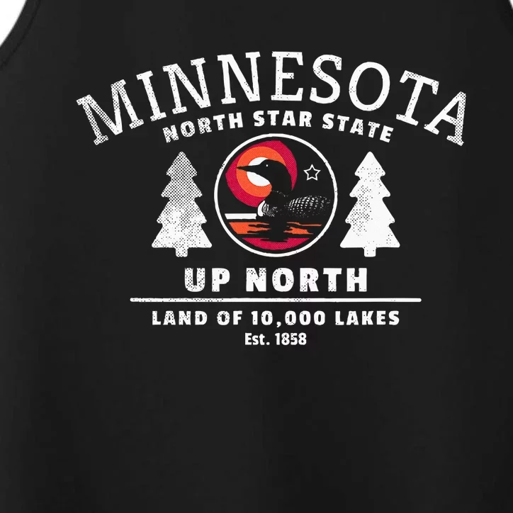 Minnesota North Star State Up North With Loon Performance Tank