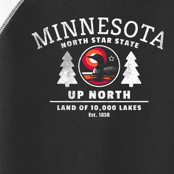 Minnesota North Star State Up North With Loon Toddler Fine Jersey T-Shirt