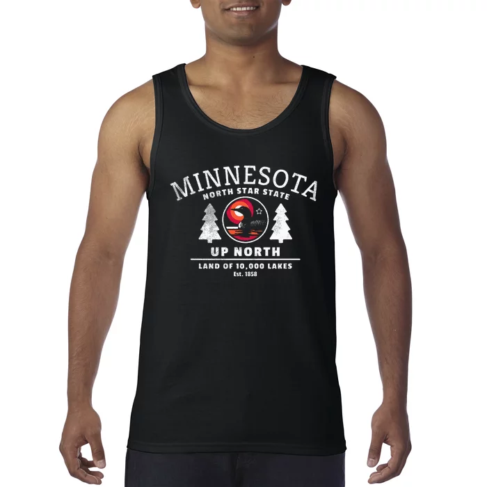 Minnesota North Star State Up North With Loon Tank Top