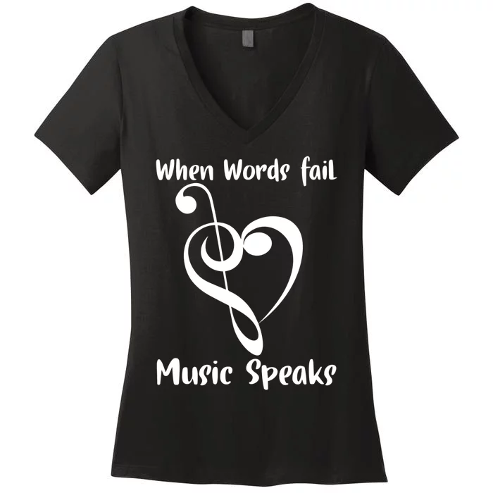 Musical Notes Symbol Gift For Musicians Loves Music Bb Life Women's V-Neck T-Shirt