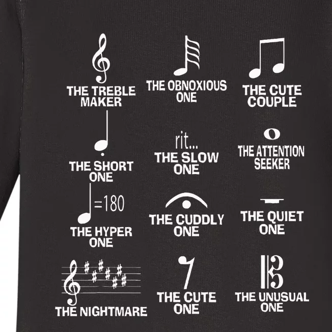 Musical Notes Symbol Definition Humor Funny Christmas Gift Short Baby Long Sleeve Bodysuit