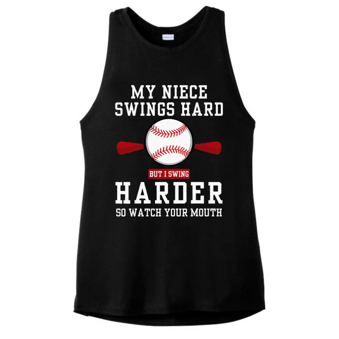 My Niece Swings Hard But I Swing Ladies Tri-Blend Wicking Tank