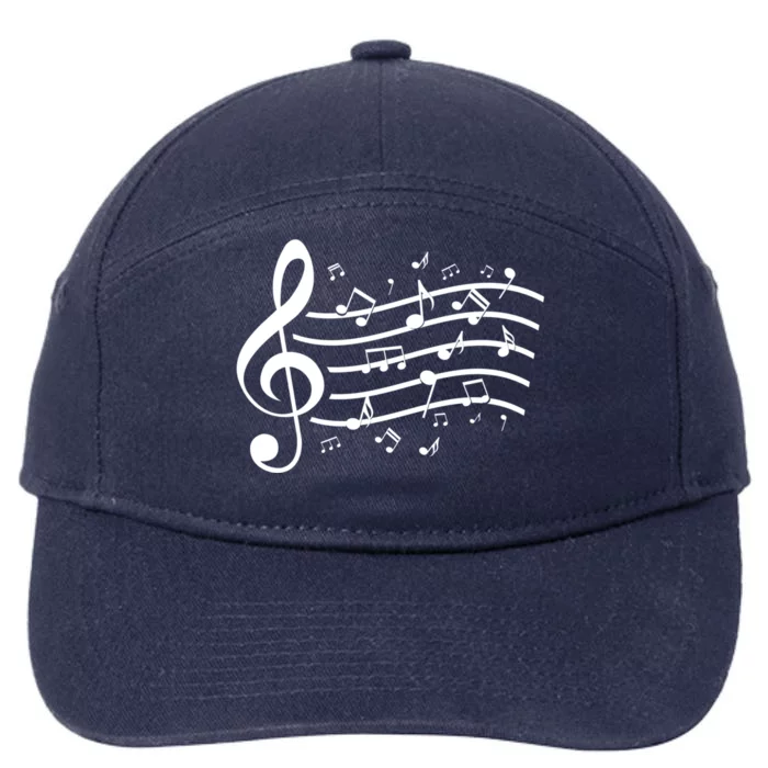 Music Notes Treble Clef Musician Gift Idea Music Gift 7-Panel Snapback Hat