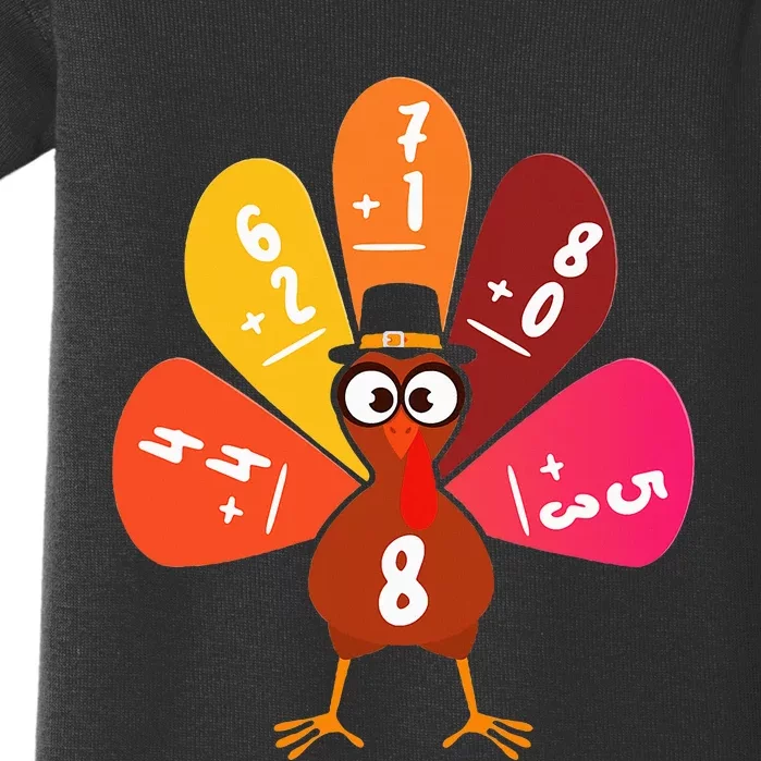 Math Number Turkey Count Answer Thanksgiving Teacher Baby Bodysuit