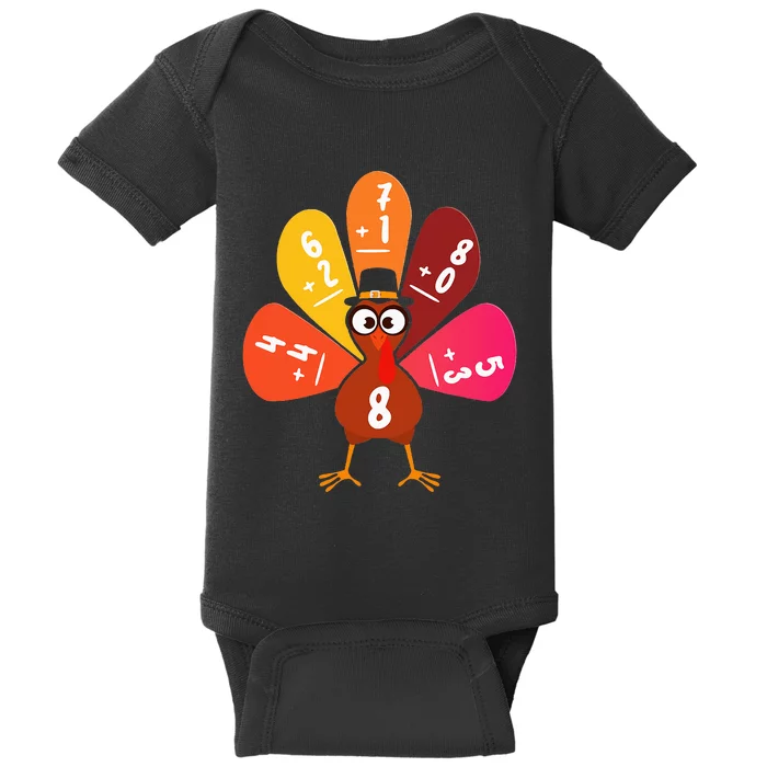 Math Number Turkey Count Answer Thanksgiving Teacher Baby Bodysuit