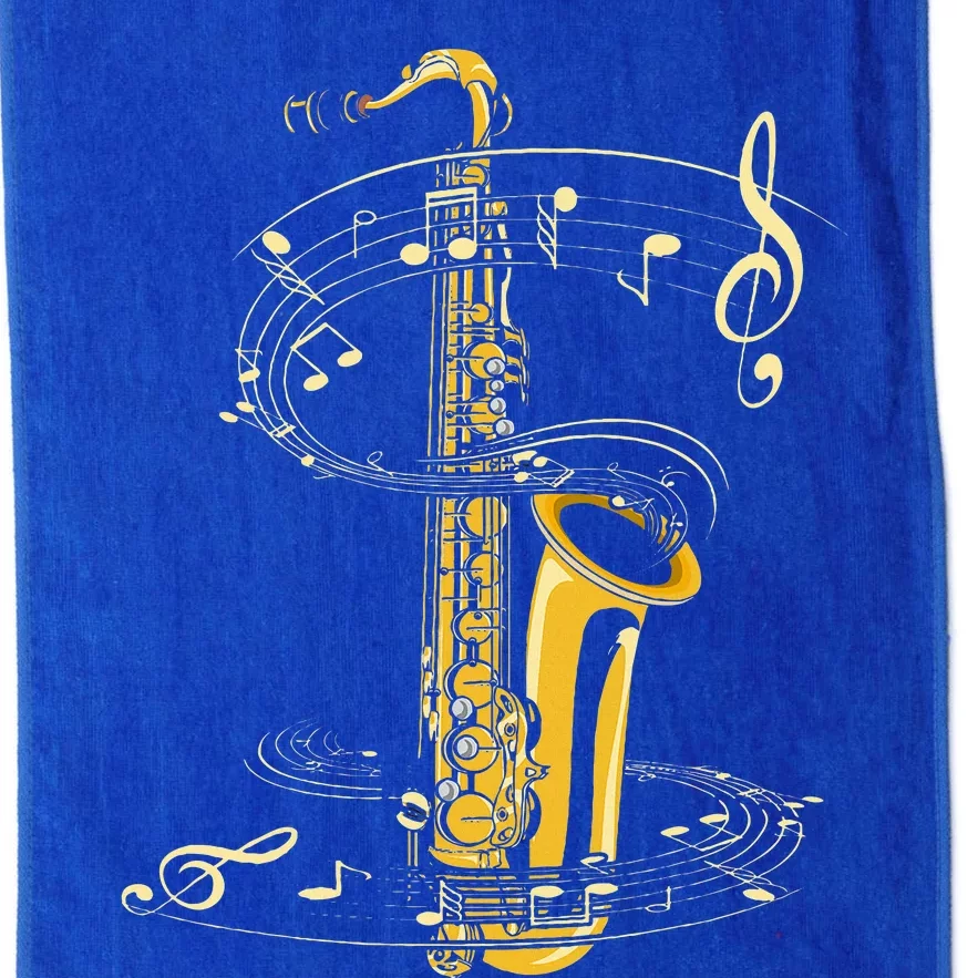 Music Notes Treble Clef Saxophonist Jazz Musician Saxophone Platinum Collection Golf Towel