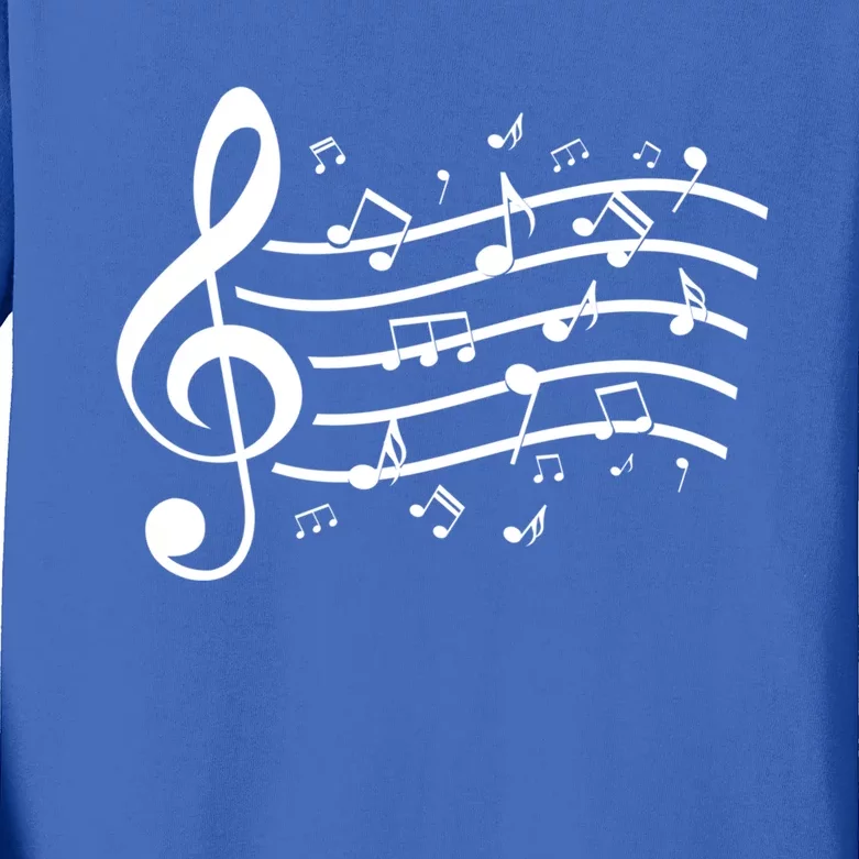 Music Notes Treble Clef Musician Gift Idea Music Meaningful Gift Kids Long Sleeve Shirt