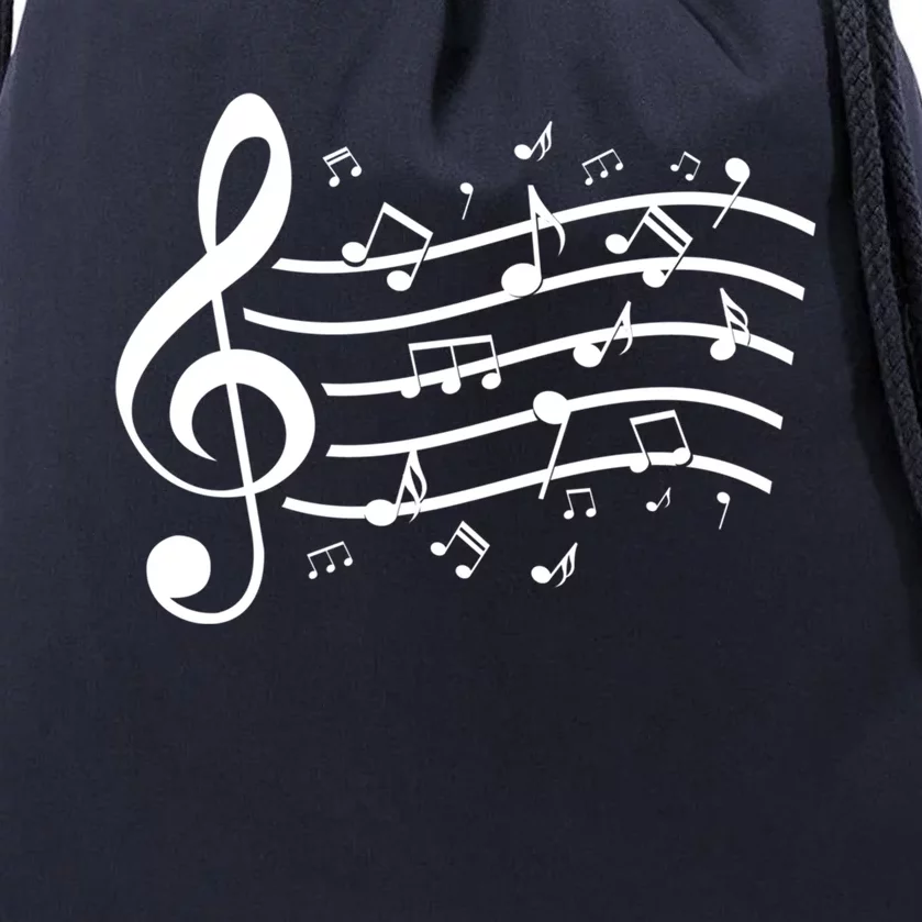 Music Notes Treble Clef Musician Gift Idea Music Meaningful Gift Drawstring Bag