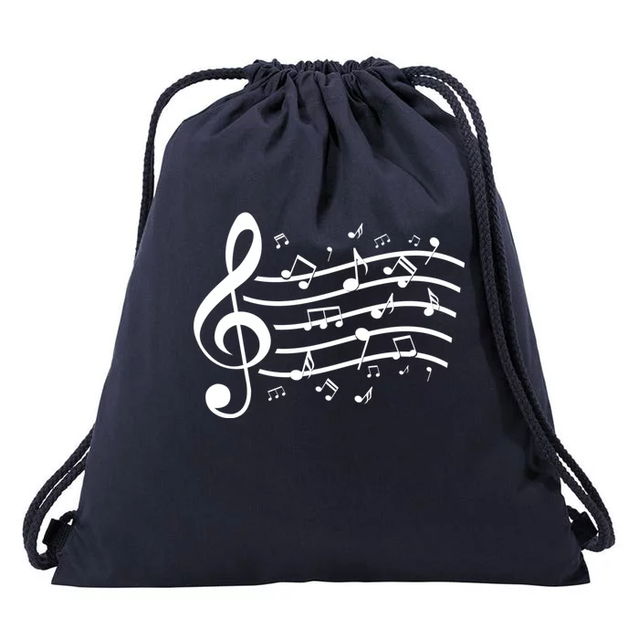 Music Notes Treble Clef Musician Gift Idea Music Meaningful Gift Drawstring Bag