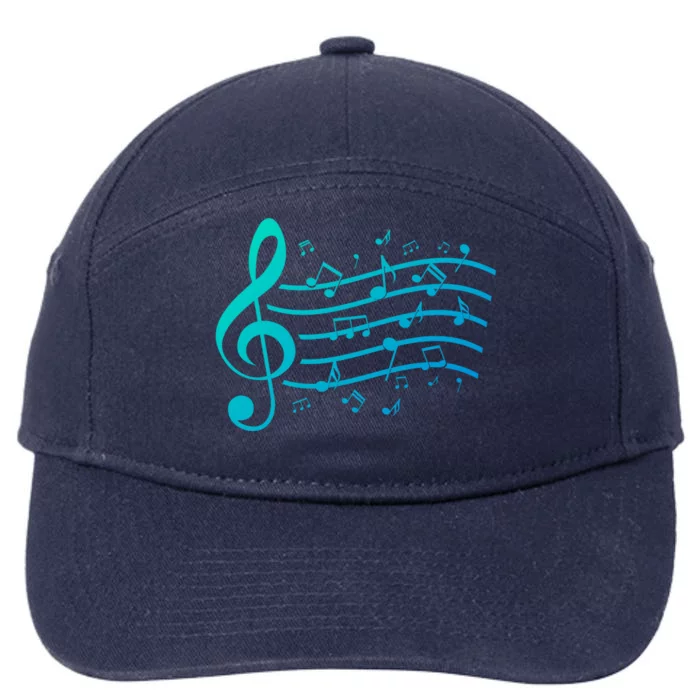 Music Notes Treble Clef Musician Gift Idea Music Meaningful Gift 7-Panel Snapback Hat