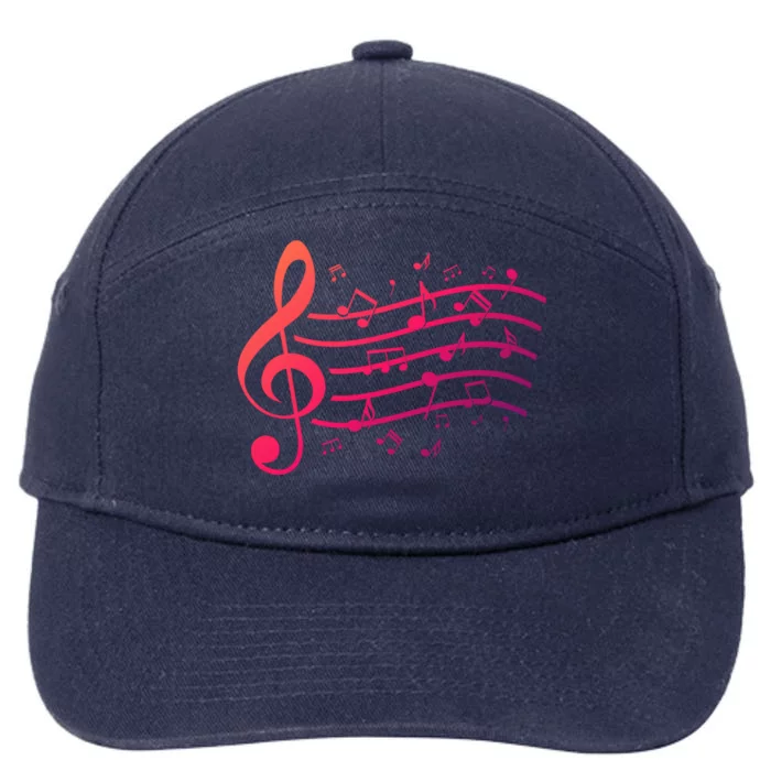 Music Notes Treble Clef Musician Gift Idea Music Meaningful Gift 7-Panel Snapback Hat