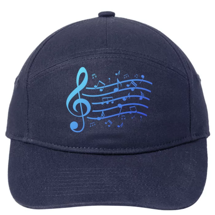 Music Notes Treble Clef Musician Gift Idea Music Meaningful Gift 7-Panel Snapback Hat