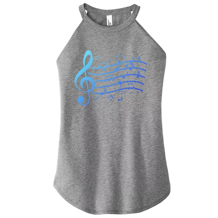 Music Notes Treble Clef Musician Gift Idea Music Meaningful Gift Women’s Perfect Tri Rocker Tank