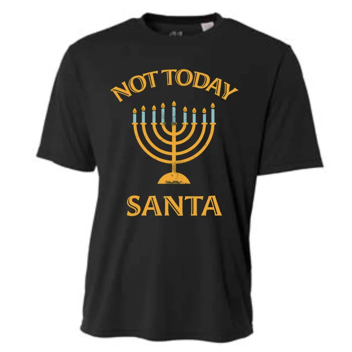 Menorah Not Today Santa Funny Hanukkah Pajamas Cooling Performance Crew T-Shirt