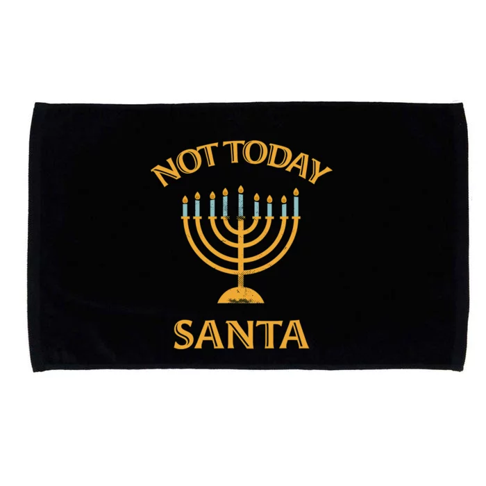 Menorah Not Today Santa Funny Hanukkah Pajamas Microfiber Hand Towel