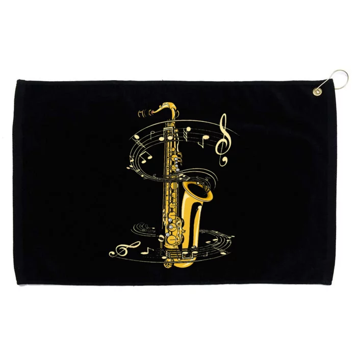 Music Notes Treble Clef Saxophonist Jazz Musician Saxophone Grommeted Golf Towel