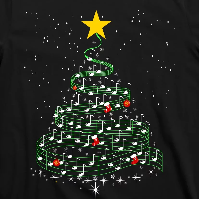 Music Note Tree Wish You A Merry Christmas Gifts Musical T-Shirt